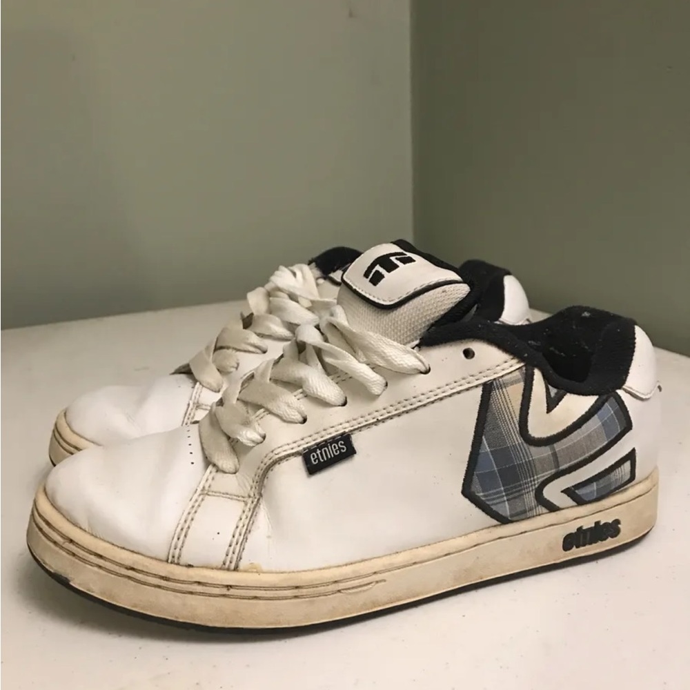 Etnies Fader Shoes Mens Size 8 Skateboarding Sneakers White Leather Lace Up